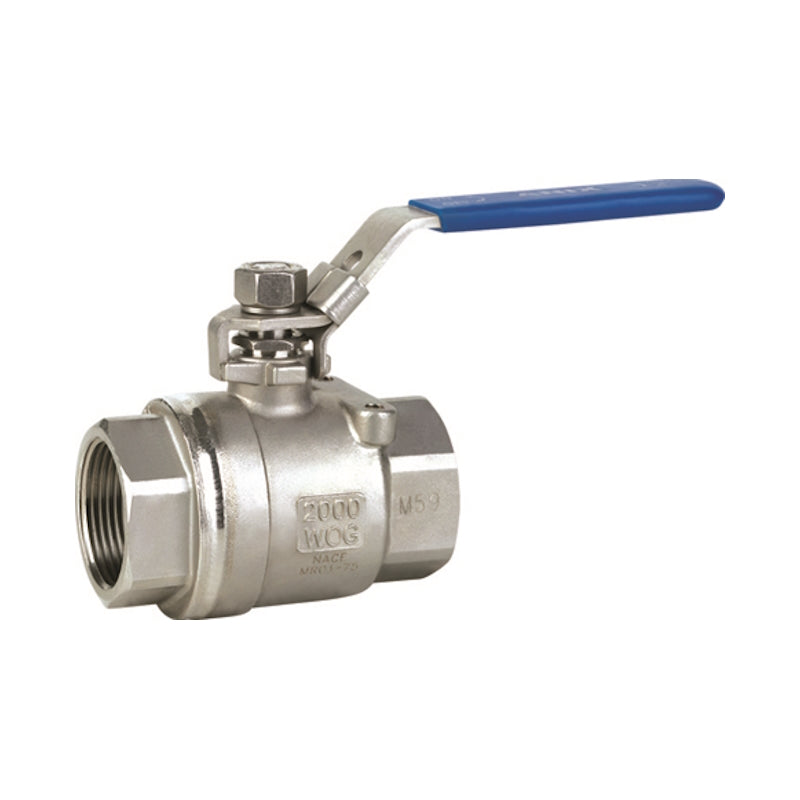 SS316 2-Piece Full Port Ball Valve 2000 FNPT RPTFE