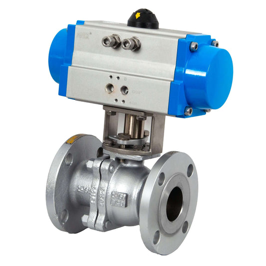 Pneumatic Actuated Ball Valve Carbon Steel A216 Flanged Class 150 - Double Acting or Spring Return
