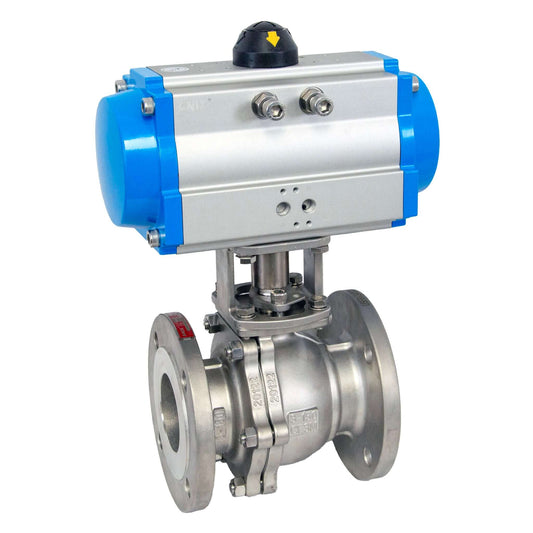 Pneumatic Actuated Stainless Steel SS316 Flanged Ball Valve Class 150, Double Acting or Spring Return