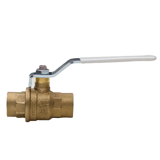 1615 LF Lead-Free Brass Ball Valve - Full Port, Compact Style with Solder Ends