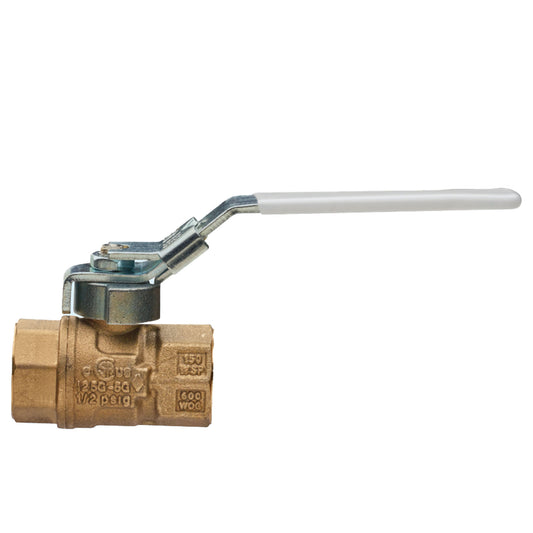 161L LF Lead-Free Brass Ball Valve - Full Port, FNPT Threaded, Compact Style with Lock Handle