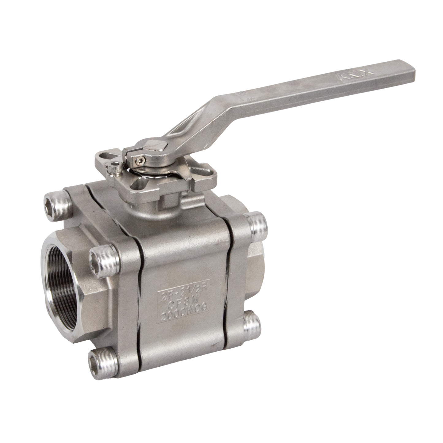 SS316 3-Piece Full Port Ball Valve 2000 PSI Direct Mount