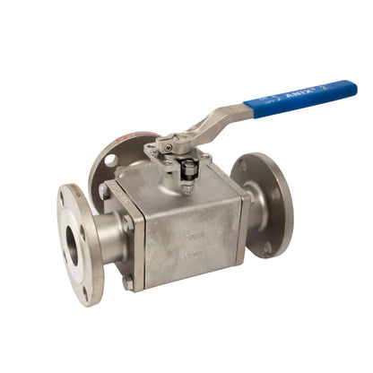 CF8M 3-Way L Port/ Diverted Flanged 150 Ball Valve Direct Mount