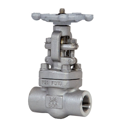 Forged SS316 Stainless Steel Gate Valve – Class 800, Rising Stem OS&Y, Bolted Bonnet, NPT Threaded