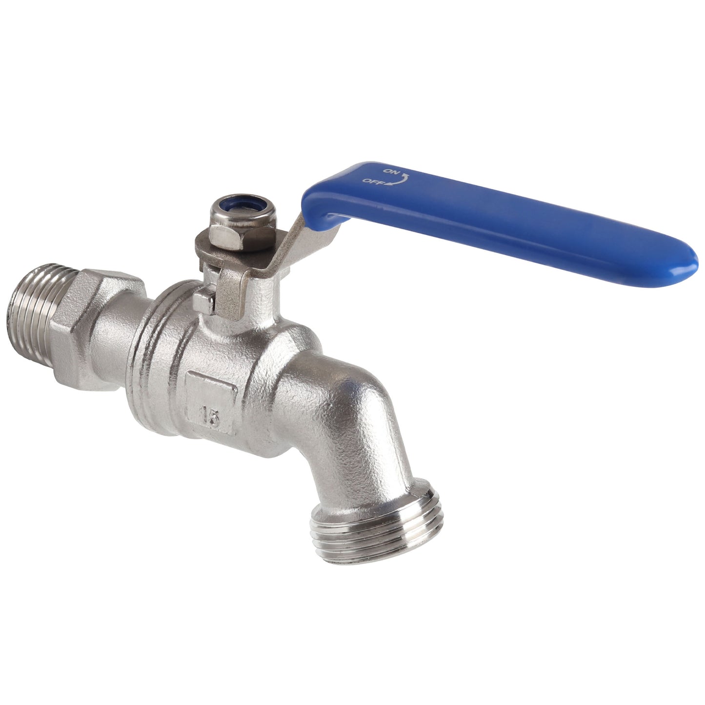 1/2" Hose Bibb Quarter Turn Valve Handle Stainless Steel Threaded NPT