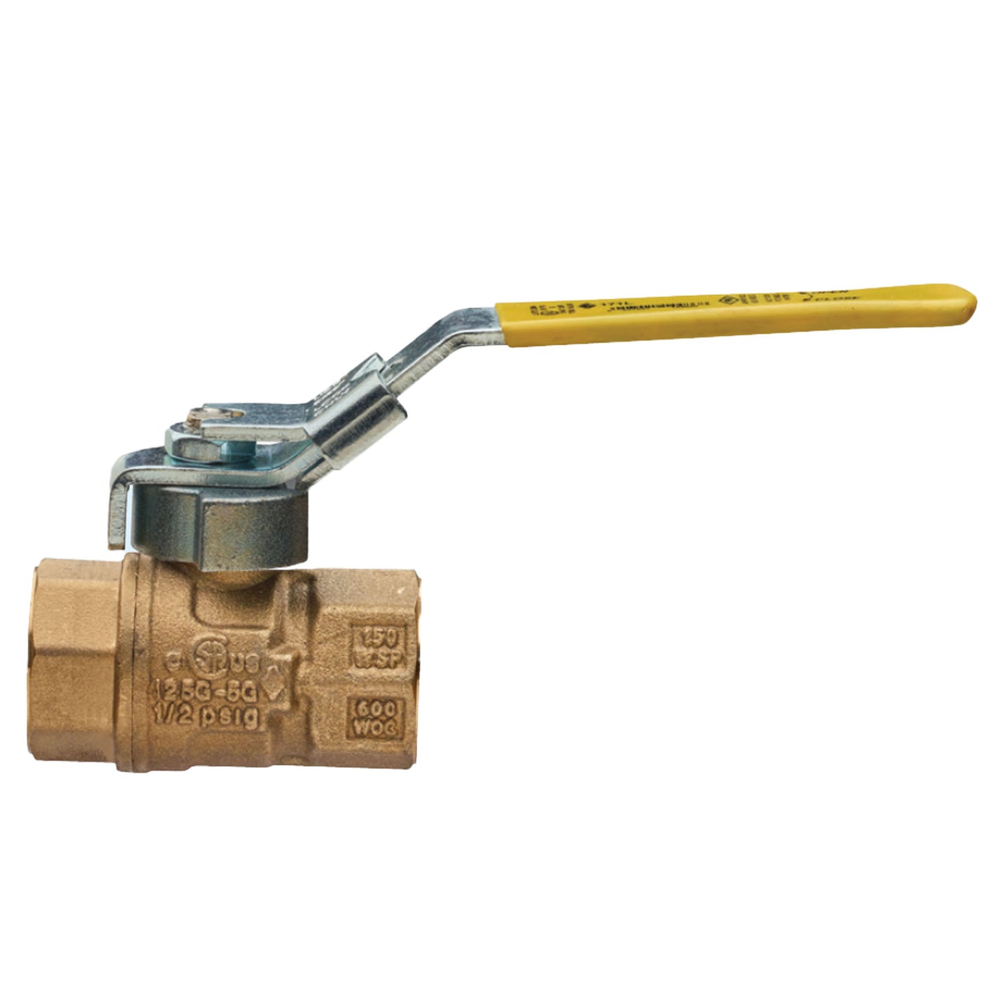 SUPER-SFER 161L Brass Ball Valve - Full Port, FNPT Threaded, Compact Style with Lock Handle