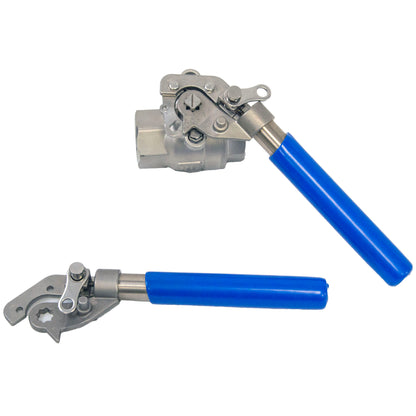 Válvula de bola con manija de seguridad SS316, extremo roscado FNPT, 1000 WOG, acero inoxidable