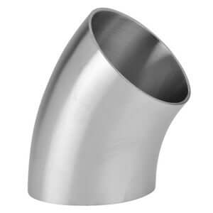 Polished 45° Weld Elbow Stainless Steel Butt Weld Fitting