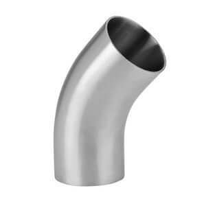 45° Weld Elbow with Tangents 316L Stainless Steel Sanitary Fitting